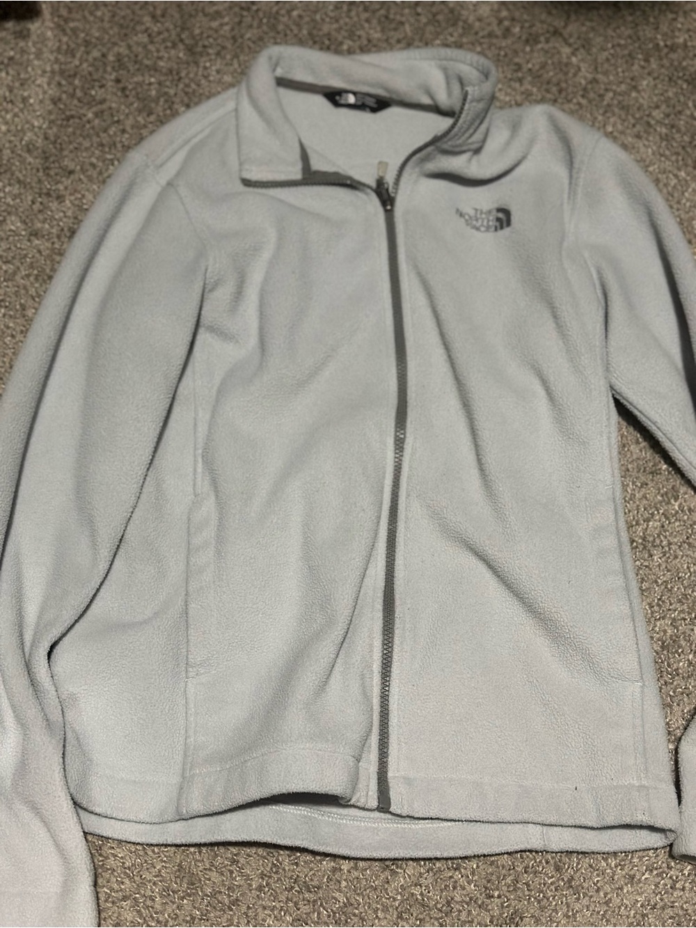 The North Face Light Gray Full-Zip Fleece Jacket